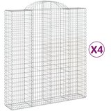  Lučne gabionske košare 4 kom 200x50x220/240cm pocinčano željezo | shoptok.hr