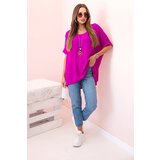 Kesi Włoski Oversized blouse with pendant aubergine | shoptok.hr