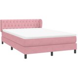Box Spring krevet s madracem ružičasti 140x220 cm baršun | shoptok.hr