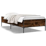 Furnova Posteljni okvir dimljeni hrast 90x200 cm inž. les in kovina, (21934375) | Shoptok.si
