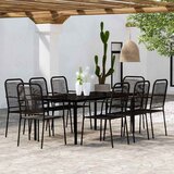  9-dijelni vrtni blagovaonski set crni | shoptok.hr