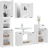  4-dijelni set kupaonskih ormarića bijeli od konstruiranog drva | shoptok.hr