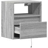 vidaXL Stenska TV omarica z LED lučkami siva sonoma 41x31x45 cm | Shoptok.si