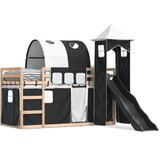  The living store pograd s toboganom in zavesami bel in črn 90x190 cm - pograd, (21488189) | Shoptok.si