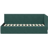  Kutni okvir kreveta Tamnozelena 90 cm x 190 cm Baršun | shoptok.hr