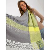Fashion Hunters Gray and yellow women's knitted scarf Cene