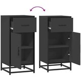  Komoda crna 35 5 x 35 x 76 cm konstruirano drvo i metal | shoptok.hr