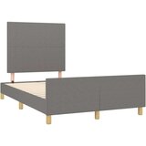  Posteljni okvir z vzglavjem temno siv 120x200 cm blago, (20788597) | Shoptok.si