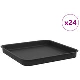 vidaXL Kvadratna posuda za cvijeće 24 pcs Crna 25 5 x 25 5 x 2 5 cm - Crna 25.5 x 25.5 x 2.5 cm 24 Cijene