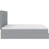 vidaXL Otomanski posteljni okvir z vzmetnicami siv 160x200 cm blago | Shoptok.si