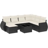  8-dijelni set vrtnih sofa od poliratana s jastucima crni | shoptok.hr