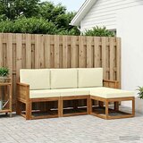  Set vanjskih sofa 4 pcs Prirodna i krem Poliester | shoptok.hr