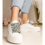 Gemre White women's sneakers with chunky laces Kessa | shoptok.hr