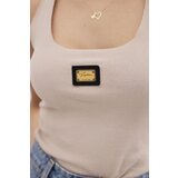Kesi Striped tank top with beige metal plate | Shoptok.si