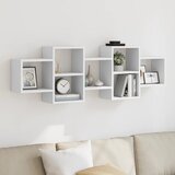 vidaXL Stenska polica bela 129x18x42 cm iverna plošča | Shoptok.si