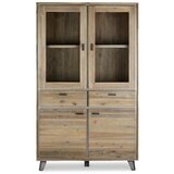 Furnhouse Vitrina iz masivne akacije v naravni barvi 110x187 cm Malaga – Cene