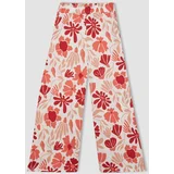 Defacto Girl's Wide Leg Floral Wrap Trousers