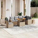 Maison Chic Seti vrtnega pohištva - Vrtna garnitura - Vrtni pohištvo set 7-delna z blazinami bež poli ratan, (21806063) | Shoptok.si