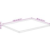 Stolna ploča 110x80x2,5cm od masivnog drva manga sa živim rubom | shoptok.hr