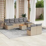 Maison Chic Seti vrtnega pohištva - Vrtna garnitura - Vrtni pohištvo set 10-delna z blazinami bež poli ratan, (21812528) | Shoptok.si