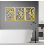 WALLXPERT dekorativni metalni zidni pribor golden triple silhouette 1 | ePonuda.com