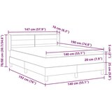 vidaXL Boxspring - Krevet s oprugama s madracem Sivo-smeđa 140 x 190 cm tkanina | shoptok.hr