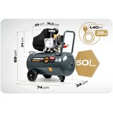 Humberg HM-265 – Oljni kompresor za zrak 50 L, 1800 W, 10 barov | Shoptok.si