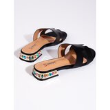 Shelvt Women's black flat flip flops | Eponuda.ba