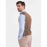 Ombre Jacquard casual men's vest without lapels - brown | Shoptok.si