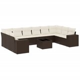 Maison Chic Seti vrtnega pohištva - Vrtna garnitura - Vrtni pohištvo set 11-delna z blazinami rjava poli ratan, (21815656) | Shoptok.si