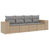 Maison Chic Seti vrtnega pohištva - Vrtna garnitura - Vrtni pohištvo set 4-delna z blazinami bež poli ratan, (21809387) | Shoptok.si