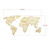 WALLXPERT Zidna dekoracija Mapa svijeta u prugama, 120x65cm, zlatne boje | Eponuda.ba