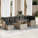  8-dijelni set vrtnih sofa od poliratana s jastucima svjetlosivi | shoptok.hr