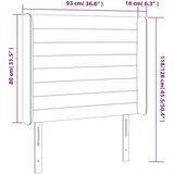  Vzglavje z ušesi temno sivo 93x16x118/128 cm blago, (20954171) | Shoptok.si