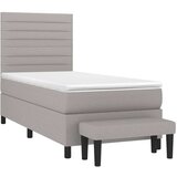  Box spring postelja z vzmetnico svetlo siv 100x200 cm blago, (20930511) | Shoptok.si