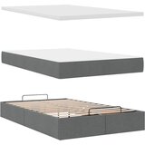  Otomanski krevet s madracem i LED tamnosivi 120x200 cm tkanine | shoptok.hr
