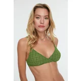 Trendyol bikini top - green - plaid