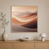 Wallxpert uramljena slika na platnu Cc-K-Ah-1010, apstraktna brda u breskva, bež i tamnobraon tonovima, 80 x 80 cm | Eponuda.com