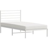  Metalni okvir za krevet s uzglavljem bijeli 107x203 cm | shoptok.hr