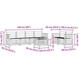  Set vanjskih sofa 7 kom. Bijela Čvrsto drvo akacije | shoptok.hr