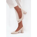 Boto Women's Pumps with Pointed Toes on Block Heel Beige Pavira Cene