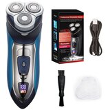 INF Električni brivnik - rotacijski z 3 glavami, mokro in suho, polnilna brezžična britvica s pametnim LED-zaslonom, 600 mAh, popolnoma pralna, tiho de, (5000287194) | Shoptok.si