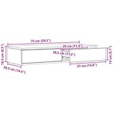  Crne ladice za krevet 75x36 5x16 5 cm od inženjerskog drva | shoptok.hr
