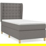  Box spring postelja z vzmetnico temno siva 80x200 cm blago, (20930113) | Shoptok.si