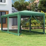 Šator za zabave sa 6 mrežastih bočnih zidova zeleni 3x6 m HDPE | shoptok.hr