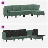  Komplet pohištva za dnevno sobo 5 pcs Morsko zelena Žamet, (5000272722) | Shoptok.si