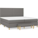  Box spring postelja z vzmetnico temno siva 200x200 cm blago, (20898424) | Shoptok.si