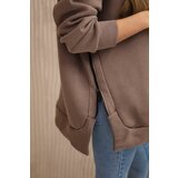 Kesi Insulated sweatshirt with zipper on the side of the mocha | shoptok.hr