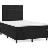 vidaXL Box spring postelja z vzmetnico LED črna 120x190 cm žamet Cene