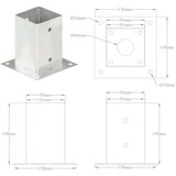  Sidra za stupove 4 kom od pocinčanog metala 91 mm | shoptok.hr